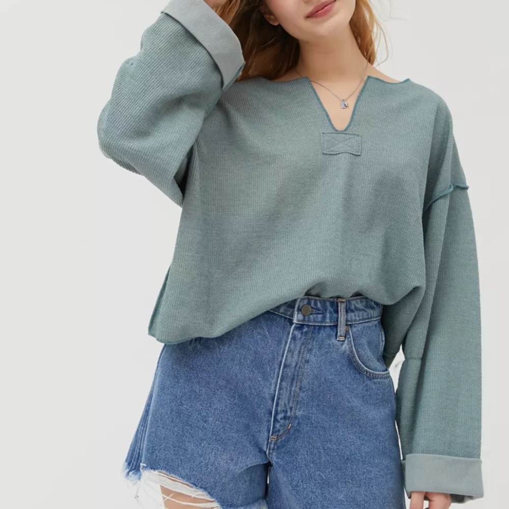 UO Jax Inside Out Notch Neck Top